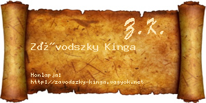 Závodszky Kinga névjegykártya