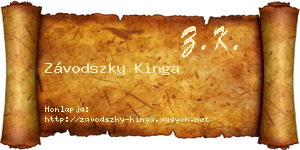 Závodszky Kinga névjegykártya